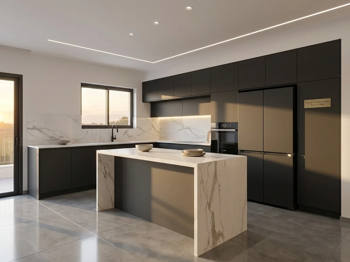 מטבח עם ארונות גבוהים א.ע ריהוט ומטבחים